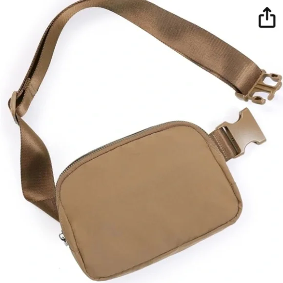 Unisex Light Brown Belt/Cross body Minimalist Sling Bag - Picture 1 of 10
